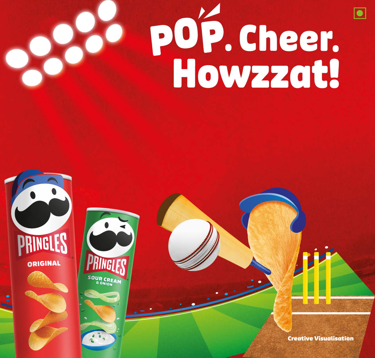 POP. Cheer. Howzzat! Creative Visualisation. Pringles Cans